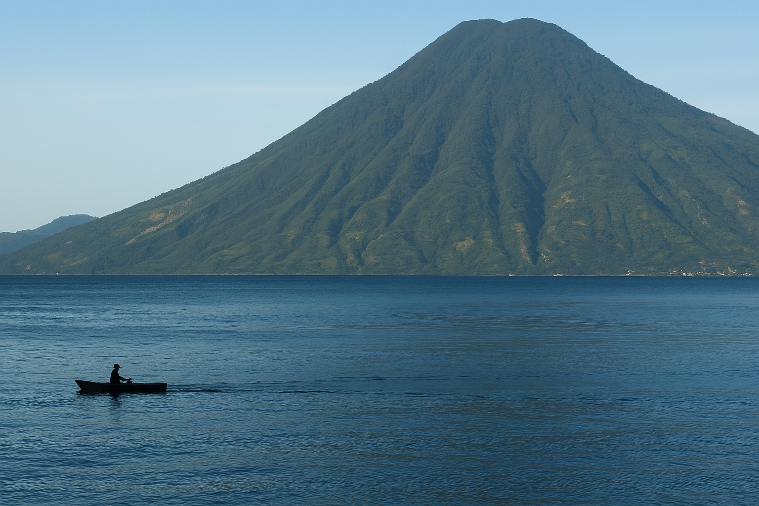Lake Atitlán – atitlan, sea, volcano, fisherman, simple